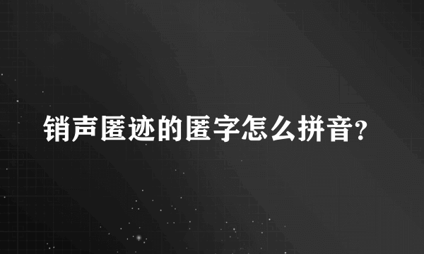 销声匿迹的匿字怎么拼音？