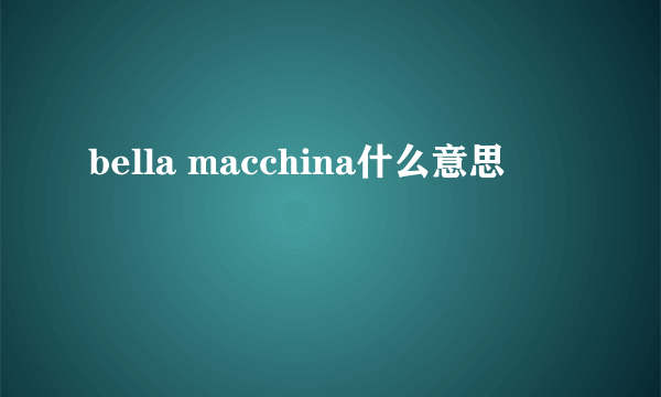 bella macchina什么意思