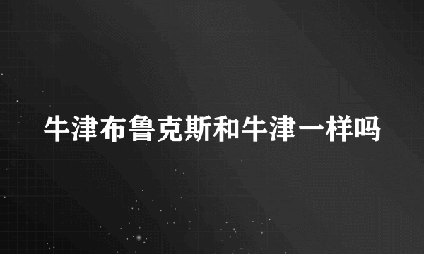 牛津布鲁克斯和牛津一样吗