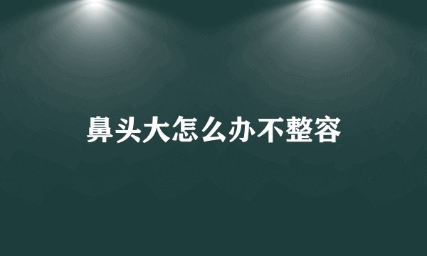 鼻头大怎么办不整容