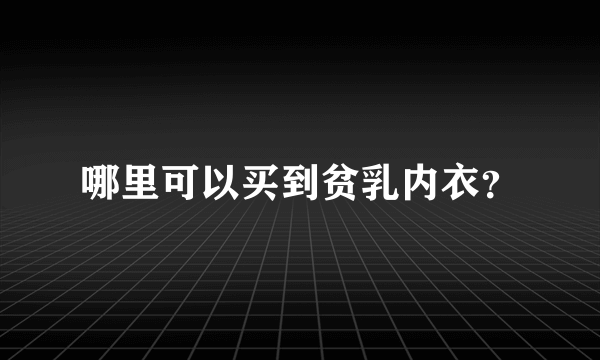 哪里可以买到贫乳内衣？