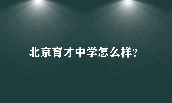 北京育才中学怎么样？