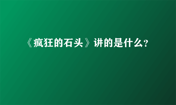 《疯狂的石头》讲的是什么？