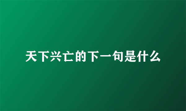 天下兴亡的下一句是什么