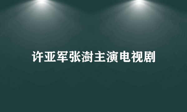 许亚军张澍主演电视剧