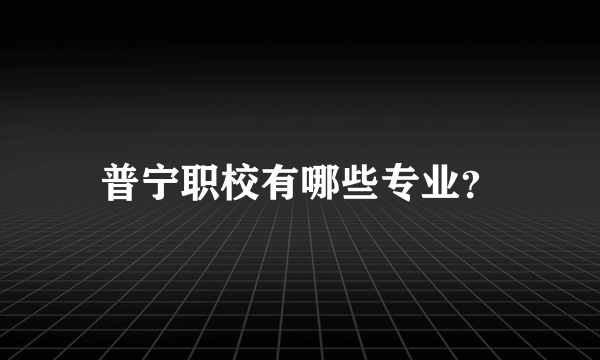 普宁职校有哪些专业？