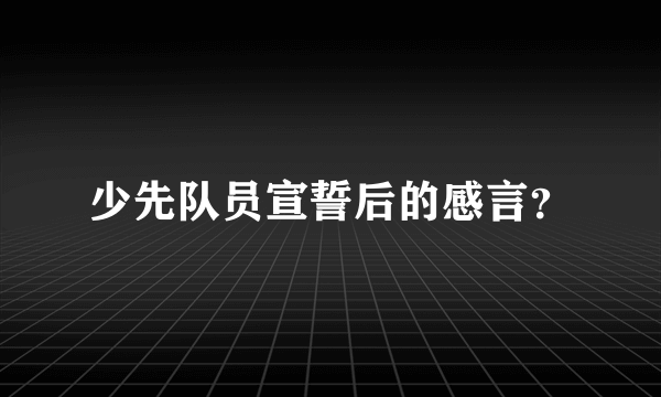 少先队员宣誓后的感言？