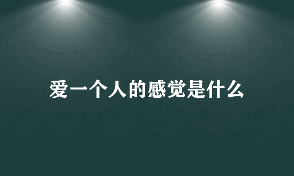 爱一个人的感觉是什么