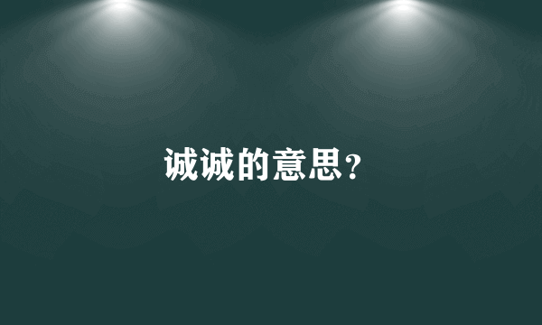 诚诚的意思？