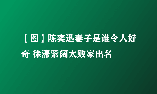 【图】陈奕迅妻子是谁令人好奇 徐濠萦阔太败家出名