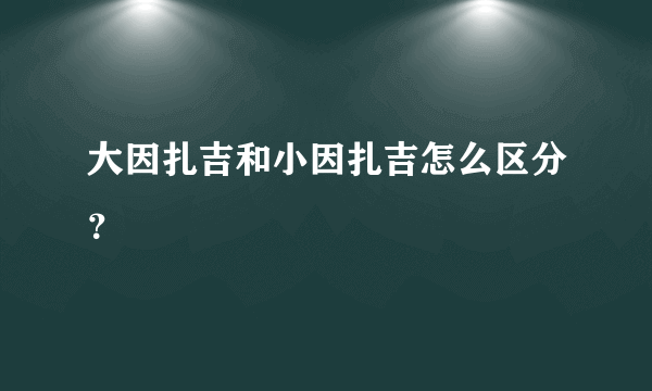 大因扎吉和小因扎吉怎么区分？