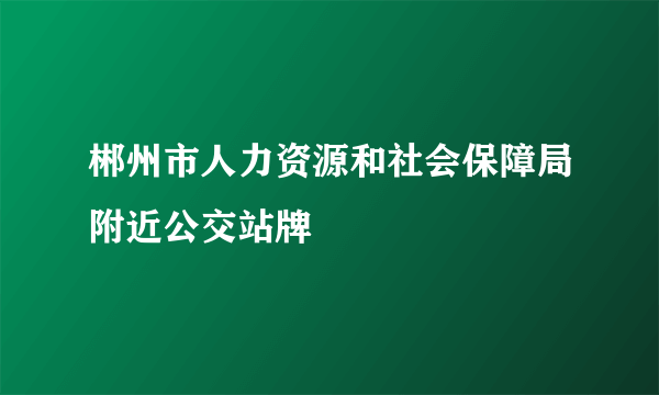 郴州市人力资源和社会保障局附近公交站牌