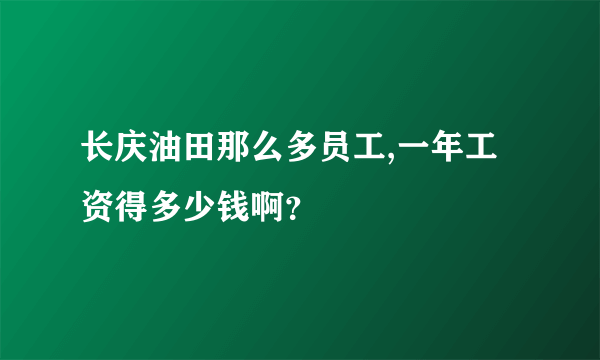 长庆油田那么多员工,一年工资得多少钱啊？