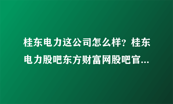 桂东电力这公司怎么样？桂东电力股吧东方财富网股吧官网？桂东电力2021会分红吗？