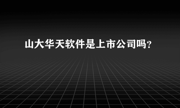 山大华天软件是上市公司吗？