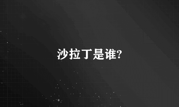 沙拉丁是谁?