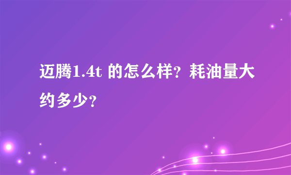 迈腾1.4t 的怎么样？耗油量大约多少？