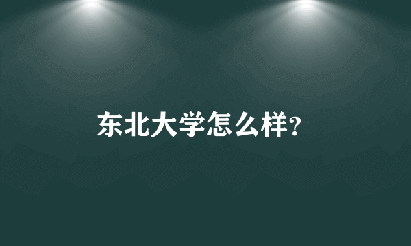 东北大学怎么样？