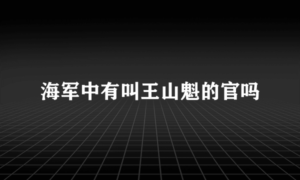 海军中有叫王山魁的官吗