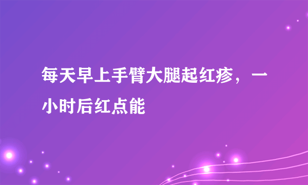 每天早上手臂大腿起红疹，一小时后红点能