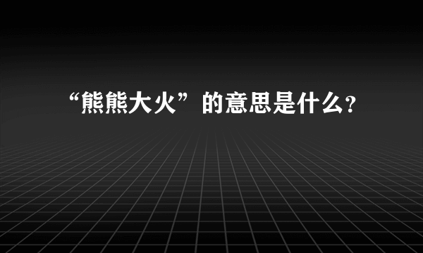 “熊熊大火”的意思是什么？