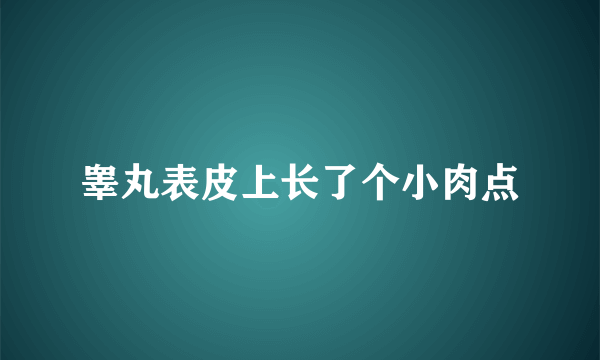 睾丸表皮上长了个小肉点