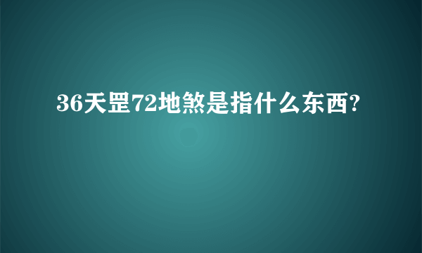 36天罡72地煞是指什么东西?