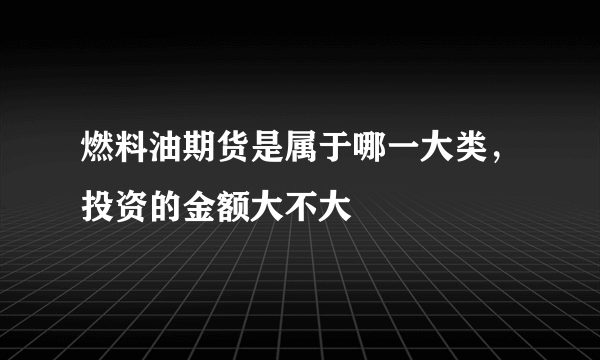 燃料油期货是属于哪一大类，投资的金额大不大