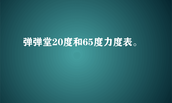 弹弹堂20度和65度力度表。