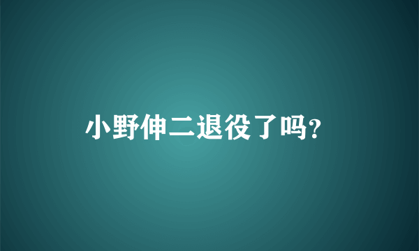 小野伸二退役了吗？