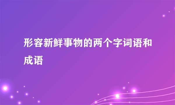 形容新鲜事物的两个字词语和成语