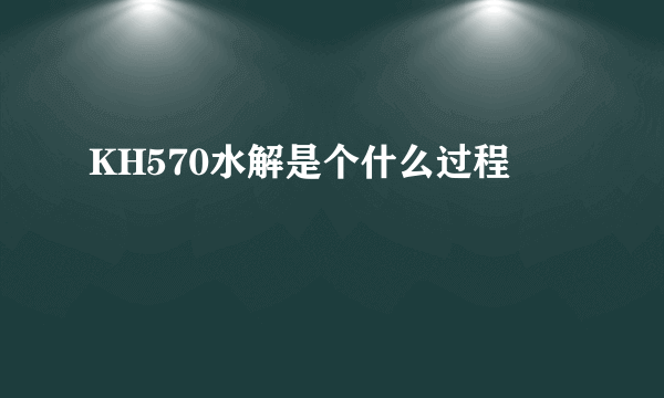 KH570水解是个什么过程