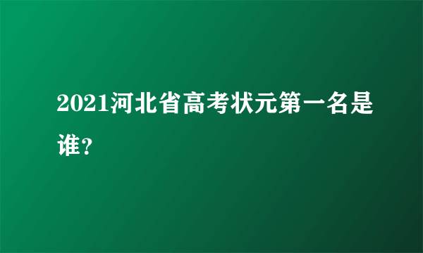 2021河北省高考状元第一名是谁？