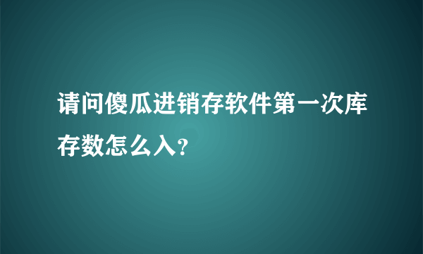 请问傻瓜进销存软件第一次库存数怎么入？