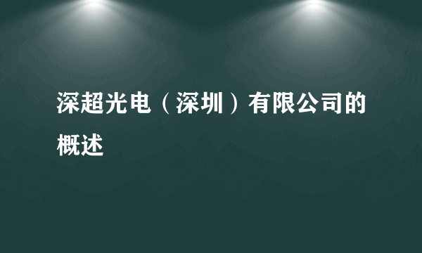 深超光电（深圳）有限公司的概述