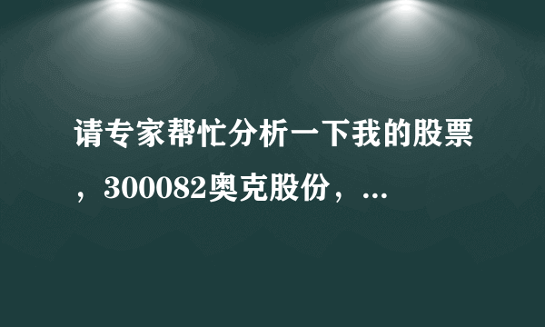 请专家帮忙分析一下我的股票，300082奥克股份，后市会怎么走？