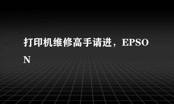 打印机维修高手请进，EPSON