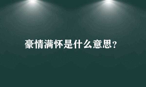 豪情满怀是什么意思？