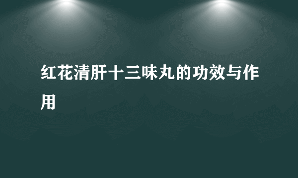 红花清肝十三味丸的功效与作用