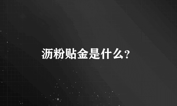 沥粉贴金是什么？