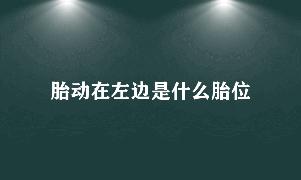 胎动在左边是什么胎位