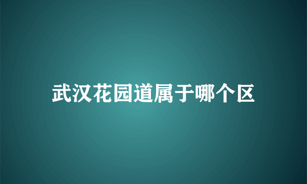 武汉花园道属于哪个区