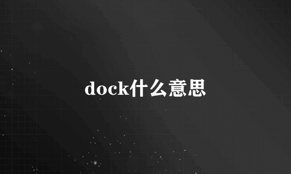 dock什么意思