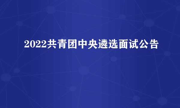 2022共青团中央遴选面试公告