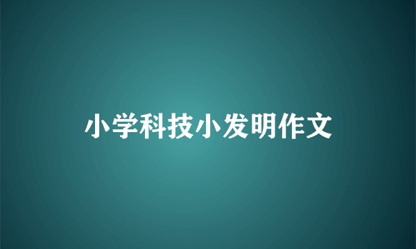 小学科技小发明作文