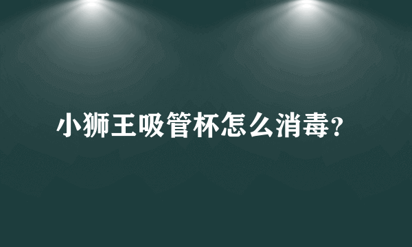 小狮王吸管杯怎么消毒？