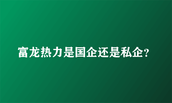 富龙热力是国企还是私企？