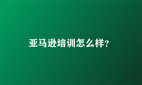 亚马逊培训怎么样？