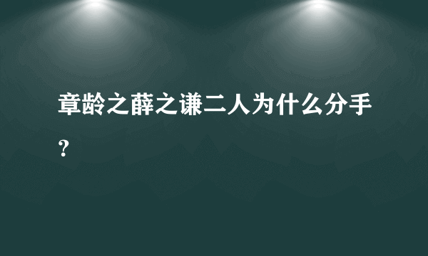 章龄之薛之谦二人为什么分手？