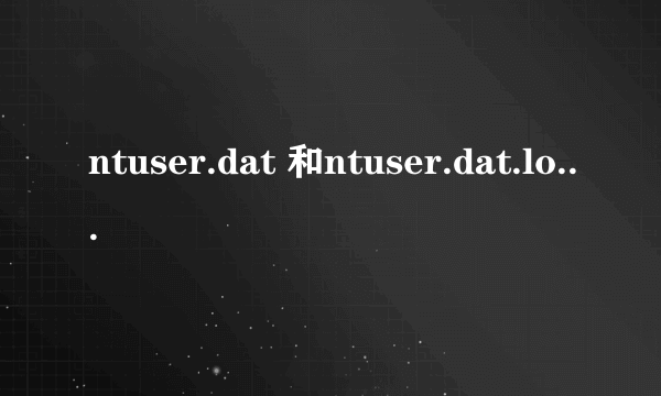 ntuser.dat 和ntuser.dat.log是什么文件 应该在什么位置